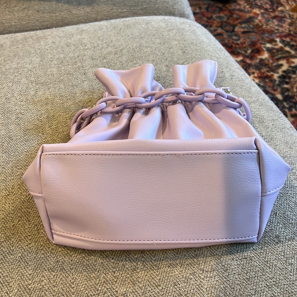 Mini Ruched Drawstring Bag in Soft Lavender - Picture 2 of 5